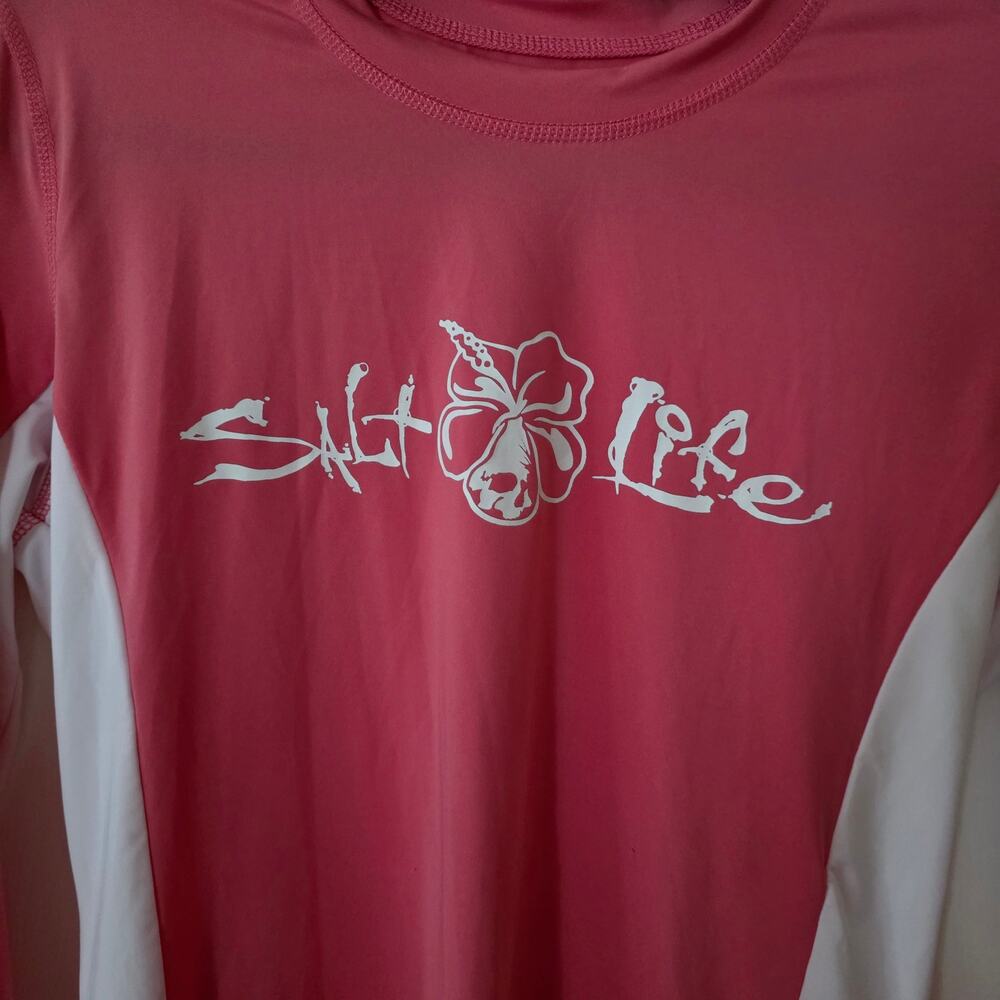 Salt Life "SLX" Pink Long-sleeved UPF 50 Sun Shirt Size Medium - Picture 2 of 10